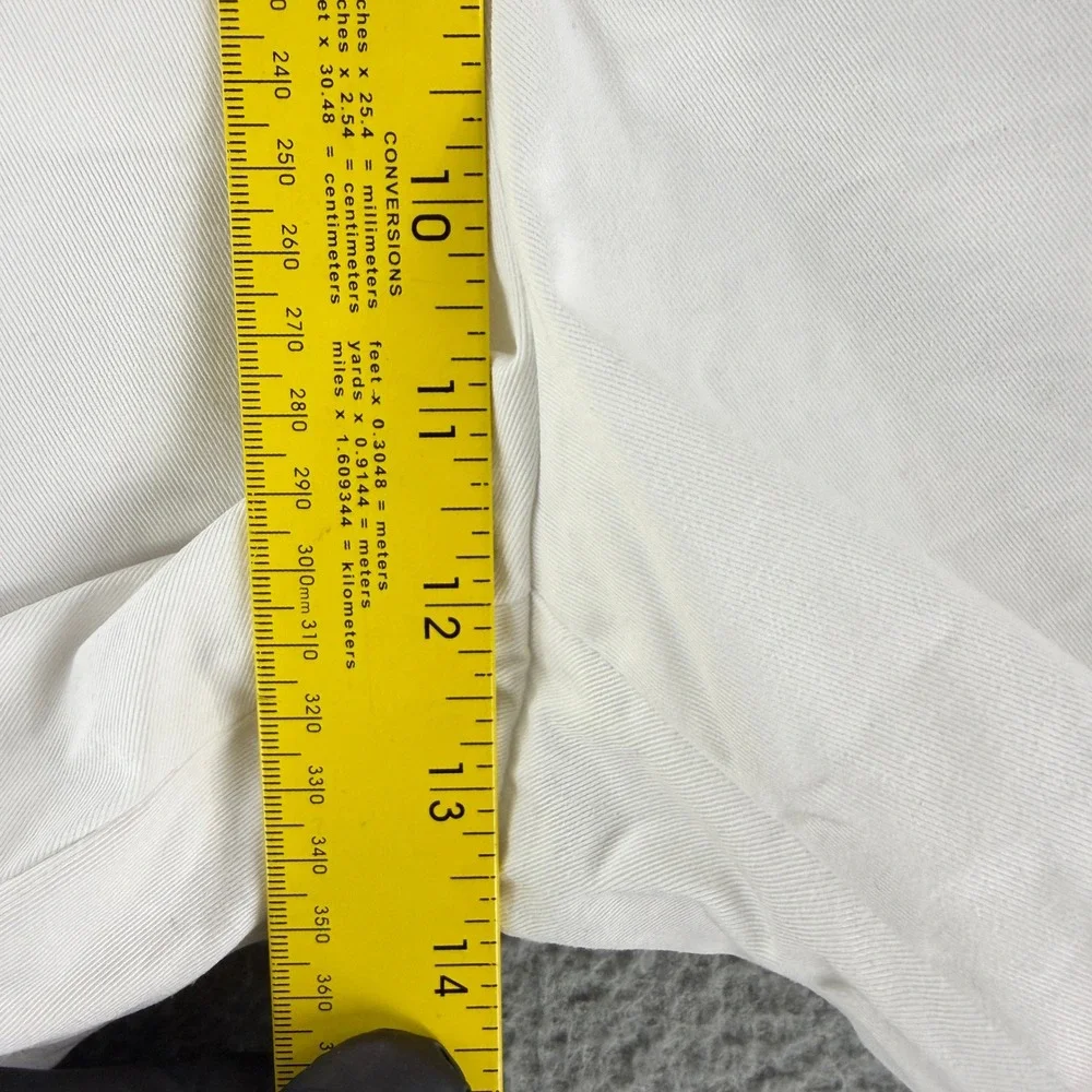 Ermenegildo Zegna Cargo Pants Men's 34 White Cotton Elastic Waist Trousers
